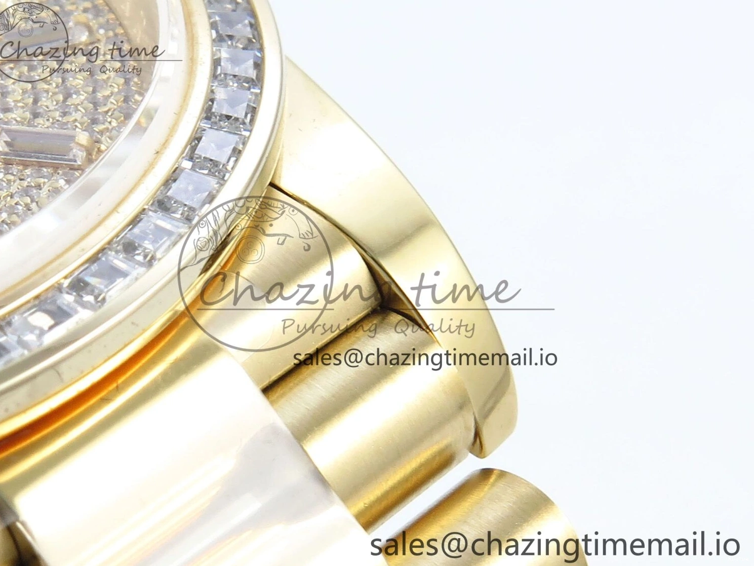 MiroTime 0314 DayDate 40 YG QF 1:1 Best Edition Pink Diamonds Dial Diamonds Bezel on President Bracelet A2836 V5 (Gain Weight) ZipUp 488